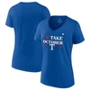 Fanatics Branded  Royal Texas Rangers 2023 Postseason Locker Room V-neck T-shirt In Royal