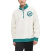 TOMMY HILFIGER TOMMY HILFIGER  CREAM MIAMI DOLPHINS JORDAN SHERPA QUARTER-ZIP SWEATSHIRT