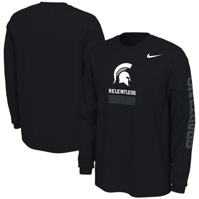 Nike Michigan State  Men's College Long-sleeve T-shirt In Black