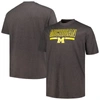 Profile Men's  Heather Charcoal Michigan Wolverines Big And Tall Team T-shirt In Heather Charcoal