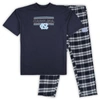 Profile Men's  Navy Distressed North Carolina Tar Heels Big And Tall 2-pack T-shirt And Flannel Pants In Navy