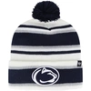 47 YOUTH '47  WHITE PENN STATE NITTANY LIONS STRIPLING CUFFED KNIT HAT WITH POM