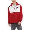 TOMMY HILFIGER TOMMY HILFIGER RED/WHITE ATLANTA FALCONS CARTER HALF-ZIP HOODED TOP