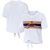 WEAR BY ERIN ANDREWS WEAR BY ERIN ANDREWS  WHITE PHOENIX SUNS TIE-FRONT T-SHIRT