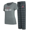 CONCEPTS SPORT CONCEPTS SPORT CHARCOAL/GRAY WASHINGTON STATE COUGARS ARCTIC T-SHIRT & FLANNEL PANTS SLEEP SET