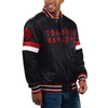 STARTER STARTER BLACK TORONTO RAPTORS HOME GAME SATIN FULL-SNAP VARSITY JACKET