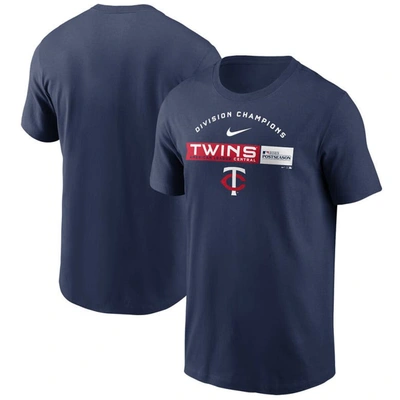 Nike Minnesota Twins 2023 American League Central Champions  Men's Mlb T-shirt In Blue
