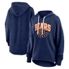 FANATICS FANATICS BRANDED NAVY CHICAGO BEARS LIGHTEWIGHT MODEST CROP LOUNGE HELMET ARCH PULLOVER HOODIE