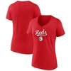 Fanatics Branded Red Cincinnati Reds Team Lockup V-neck T-shirt In Red