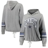 47 '47 HEATHER GRAY DALLAS COWBOYS PLUS SIZE UPLAND BENNETT PULLOVER HOODIE