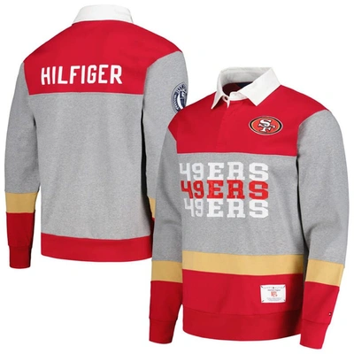 TOMMY HILFIGER TOMMY HILFIGER SCARLET SAN FRANCISCO 49ERS CONNOR OVERSIZED RUGBY LONG SLEEVE POLO