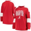 PROFILE PROFILE CRIMSON ALABAMA CRIMSON TIDE PLUS SIZE STRIPED PULLOVER SWEATSHIRT