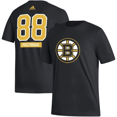 Adidas Originals Men's Adidas David Pastrnak Black Boston Bruins Fresh Name And Number T-shirt