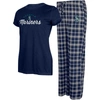 Concepts Sport Women's  Navy, Gray Seattle Mariners Arctic T-shirt And Flannel Pants Sleep Set In Navy