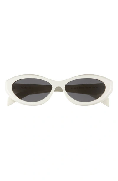 Prada Cat-eye Frame Sunglasses In White/gray Solid