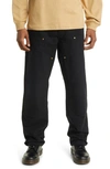 Carhartt Double Knee Organic Cotton Trousers In Black