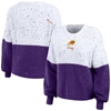 Wear By Erin Andrews Women's  White, Purple Phoenix Suns Color-block Pullover Sweater In White