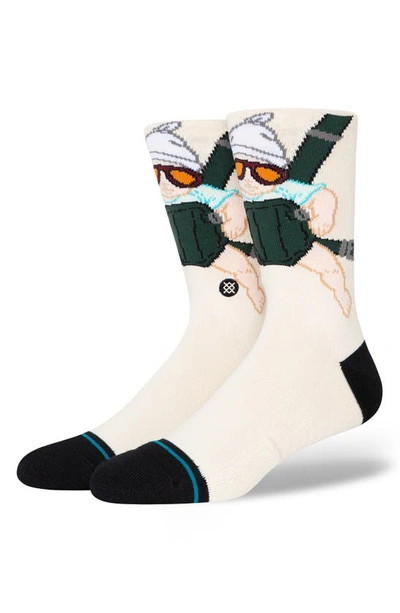 Stance Carlos Cotton Blend Crew Socks In Off White