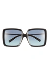 TIFFANY & CO 55MM GRADIENT SQUARE SUNGLASSES