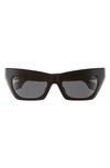 Burberry Be4405f Tb Monogram Acetate Cat-eye Sunglasses In Black