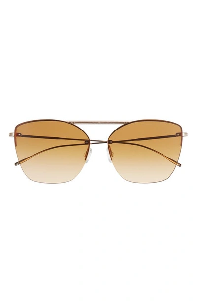 Oliver Peoples Women's Ziane 61mm Rimless Pilot Sunglasses In Gold