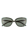 Tory Burch Two-tone Acetate & Metal Cat-eye Sunglasses In Green