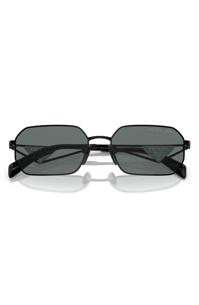 PRADA 58MM POLARIZED RECTANGULAR SUNGLASSES