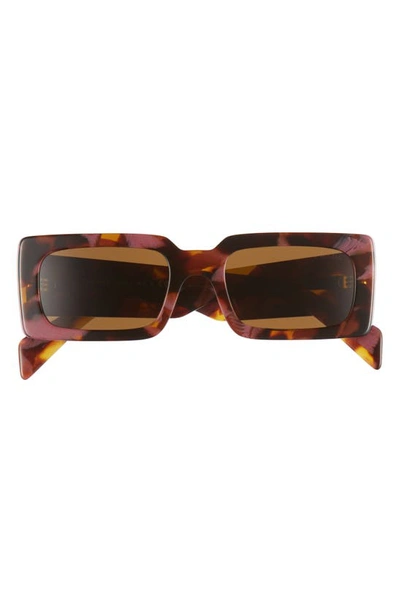Prada Logo Acetate Rectangle Sunglasses In Dark Brown