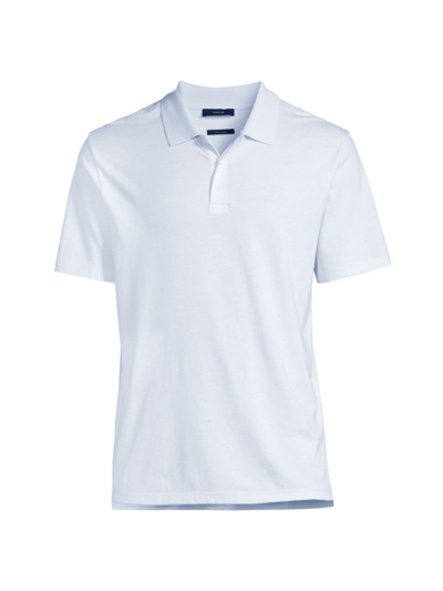 Vince Men's Short Sleeves Pima Polo Glacier Light Blue Short Sleeve Cotton T-shirt
