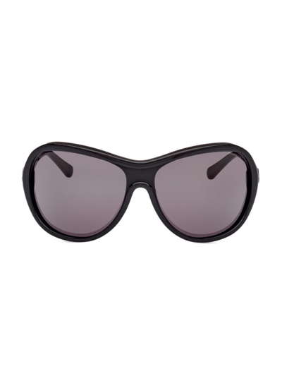 Moncler Women's Ellesole 69mm Butterfly Sunglasses In Black Smoke