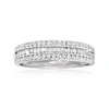 Ross-simons Round And Baguette Diamond Ring In 14kt White Gold In White