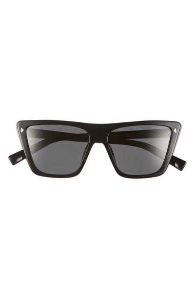 Prada Polarized Logo Acetate Butterfly Sunglasses In Black