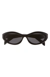 Prada Symbole Oval Sunglasses, 56mm In Black/gray Solid