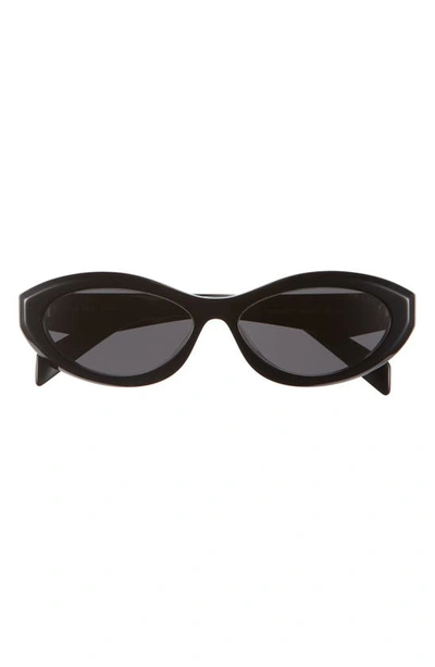 Prada Symbole Oval Sunglasses, 56mm In Black/gray Solid