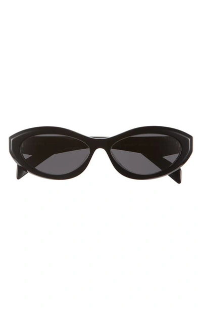 Prada Oval Shape Sunglasses Thick Arms In Black