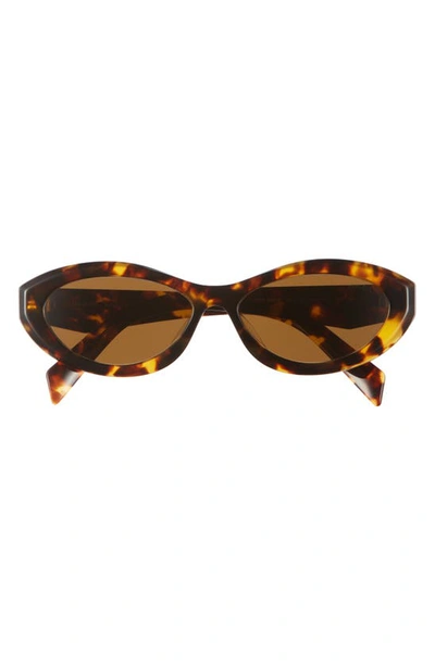 Prada Symbole Oval Sunglasses, 56mm In Dark Brown/brown Solid