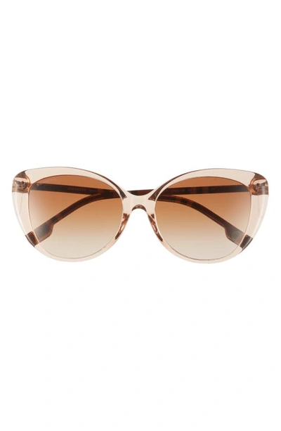 Burberry Two-tone Check Acetate Cat-eye Sunglasses In Peach