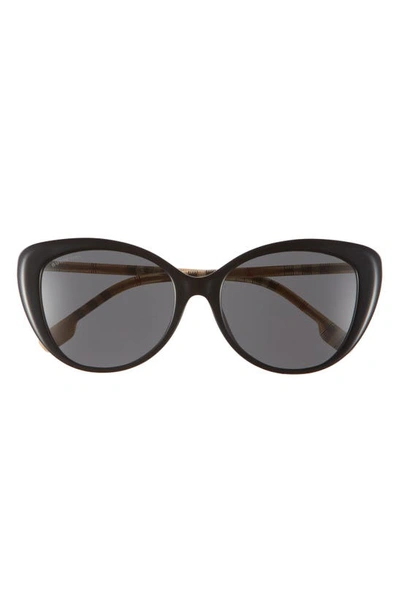Burberry Check Acetate Cat-eye Sunglasses In Black