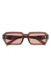 Prada Rectangular Sunglasses, 54mm In Brown/brown Solid