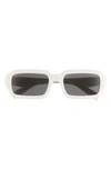 Prada Rectangular Sunglasses, 54mm In White/gray Solid