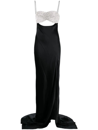 Nué Eternity Rhinestone Maxi Dress In Nero