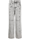 Isabel Marant Étoile Valeria Mid-rise Straight-leg Jeans In Grigio