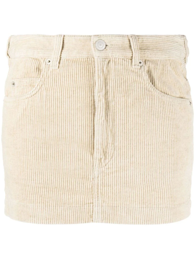 Marant Etoile Rania Corduroy Miniskirt In Neutrals