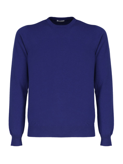 Malo Cashmere And Silk Crew Neck Jumper In Blue