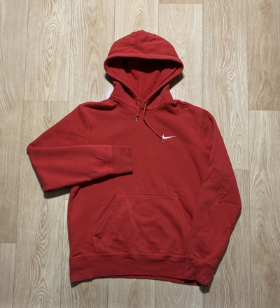 Pre-owned Nike X Vintage Nike Basic Red Hoodie