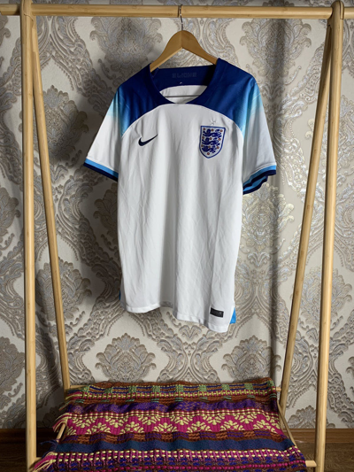 Pre-owned Soccer Jersey X Vintage Nike England Soccer Jersey Football Y2k Drill Swoosh In White