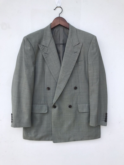 Pre-owned Burberry X Suit Vintage Burberry Wool Double Breasted Suit/blazer In Multicolor