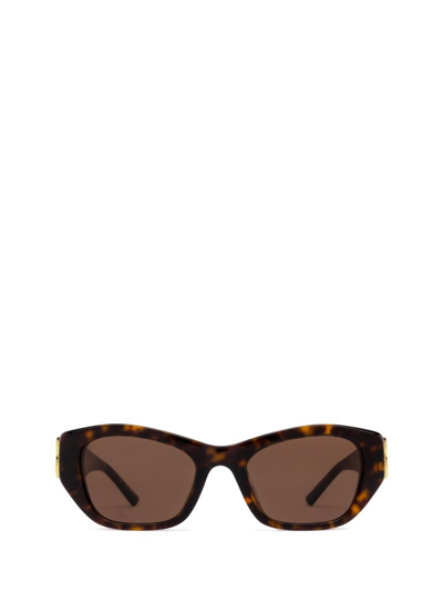 Balenciaga Eyewear Rectangular Frame Sunglasses In 002 Havana Havana Brown