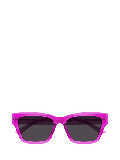 Balenciaga Eyewear Rectangular Frame Sunglasses In Purple