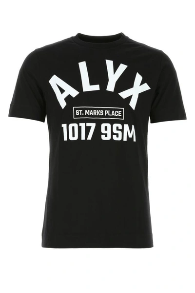 Alyx Black Cotton T-shirt With Logo Print